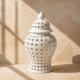 Medium White Cut-Out Ginger Jar