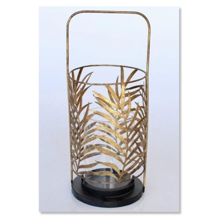 Gold Fern Detail Candle Holder