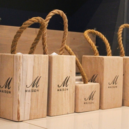 Door Stop Rope – Wooden Base with Rope