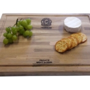Butcher’s Block Oak Steak Board with Iron Handles – 46×34×3 cm