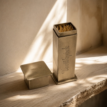 Square Toothpick Holder – Pewter or Brass