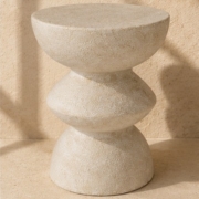 White Cement Look 25" Circle Table 46x40cm