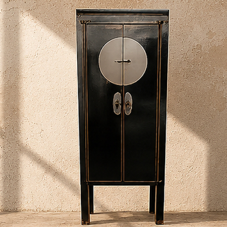 Black Lacquer 2-Door Cabinet | 195x80x44cm