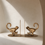 Gold Monkey Bookends, Set of 2 16x16x10cm