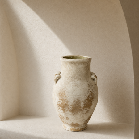 Tall Distressed Urn with Handles 50x30cm
