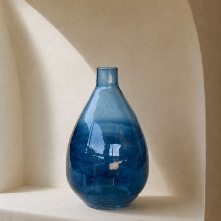 Extra Large Blue Ombre Glass Vase 50x30cm