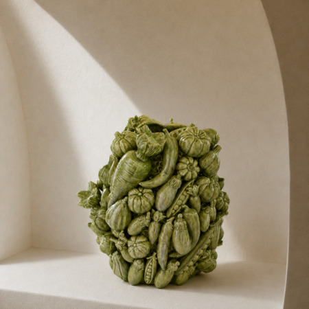 Large Green Vegetable Ceramic Vase 36x30cm