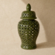Extra Large Green Cutout Ginger Jar 64x31cm