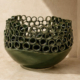 Dark Green Holey Ceramic Bowl 18x26cm